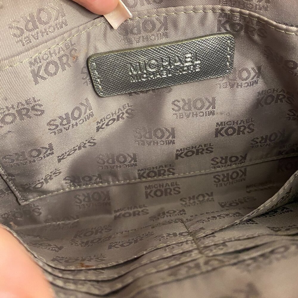 Metallic Silver Michael Kors Python Wristlet Clut… - image 4